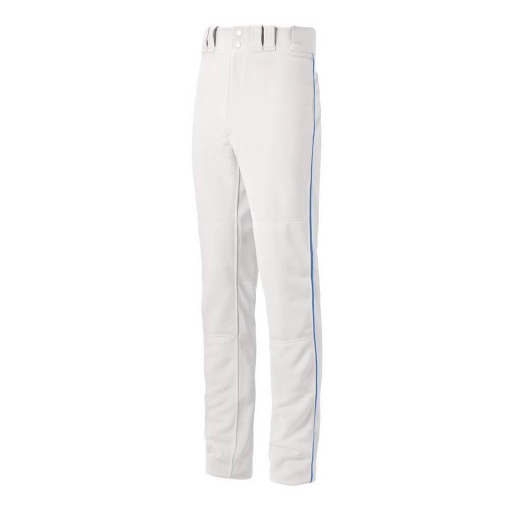 Mizuno Men's Premier Pro Piped Baseball G2 Pants White/Royal (350387-AVI)